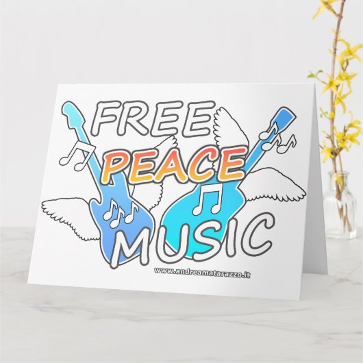Free Peace Music カード (黄色い花)