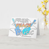 Free Peace Music カード (黄色い花)