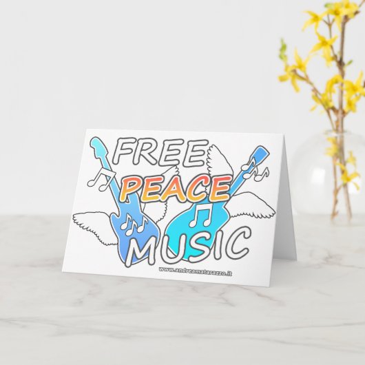 Free Peace Music カード (黄色い花)