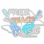Free Peace Music シール (正面)