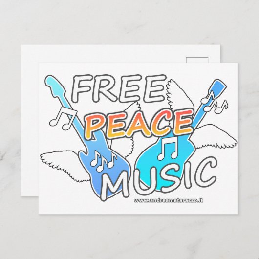 Free Peace Music ポストカード (正面/裏面)
