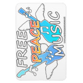 Free Peace Music マグネット (縦)