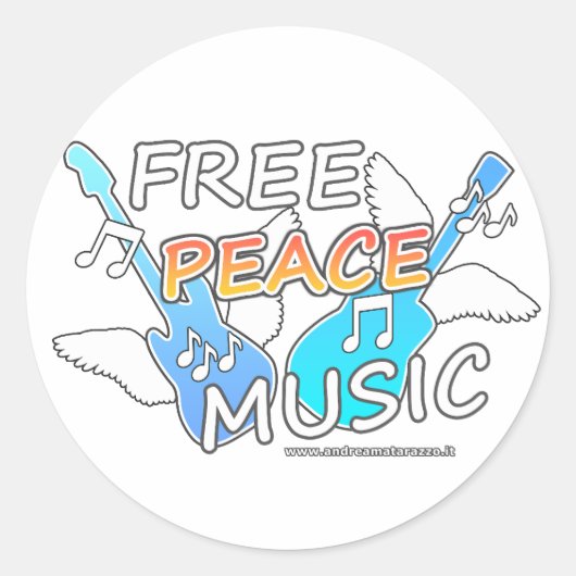 Free Peace Music ラウンドシール (正面)