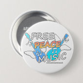 Free Peace Music 缶バッジ (正面&裏面)