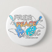 Free Peace Music 缶バッジ (正面)
