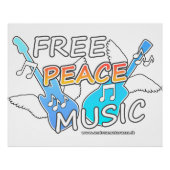 Free Peace Music Glossy ポスター (正面)