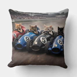 Free racing kittens pillow クッション