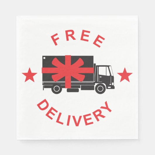 Free Shipping Delivery Truck スタンダードランチョンナプキン (正面)