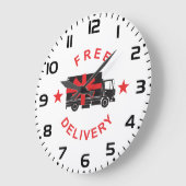 Free Shipping Delivery Truck ラージ壁時計 (傾斜)