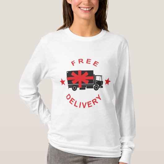 Free Shipping Delivery Truck Tシャツ (正面)