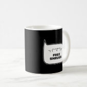 FREE SHRUGS おもしろい Kaomoji Emoticons日本の コーヒーマグカップ (正面右)