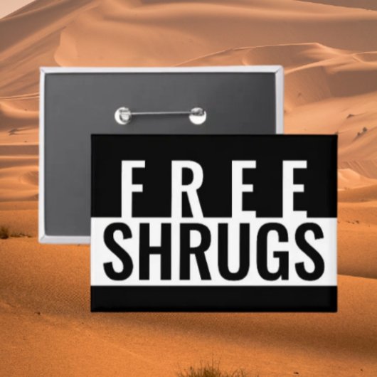 Free Shrugs Minimalist Beverage Cooler 缶バッジ