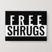 Free Shrugs Minimalist Beverage Cooler 缶バッジ (正面)