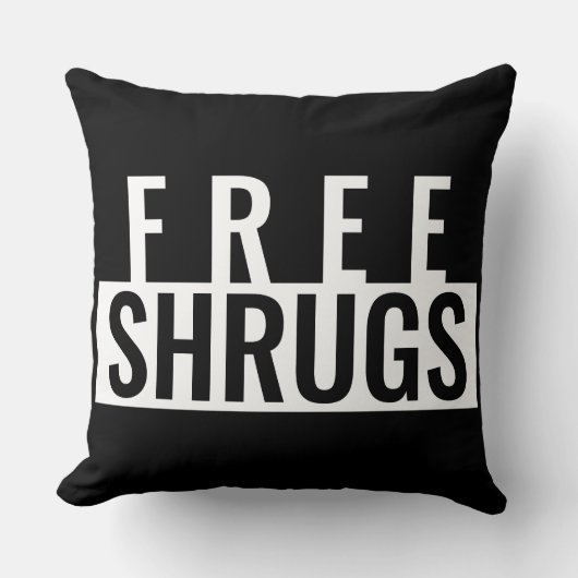Free Shrugs Minimalist Throw Pillow クッション (正面)