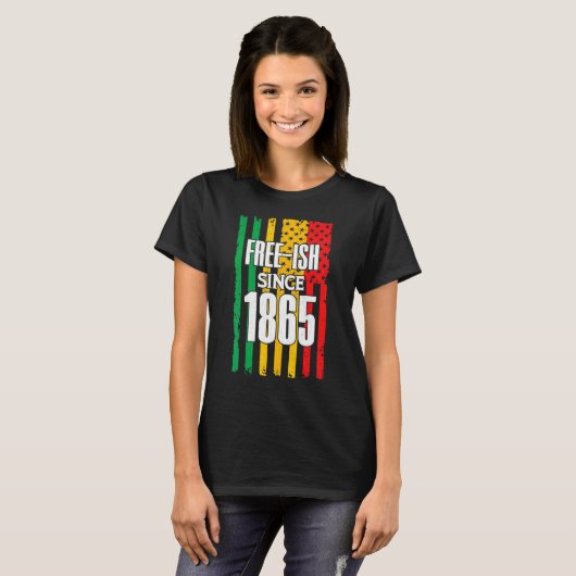 Free Since 1865 Black History Month Juneteenth Gra Tシャツ (正面フル)