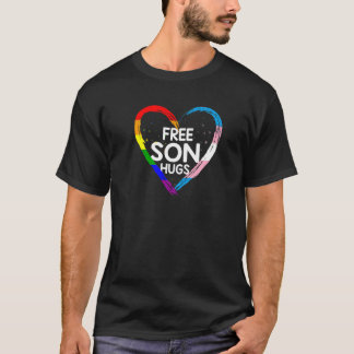 Free Son Hugs Lgbt Qレインボーとトランスジェンダー国旗 Tシャツ