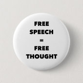 Free Speech = Freeボ考えタ 缶バッジ (正面)