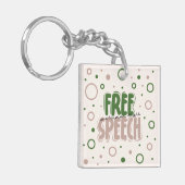Free Speech Is a Human Right キーホルダー (正面左)