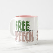 Free Speech Is a Human Right ツートーンマグカップ (正面左)
