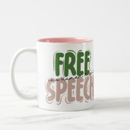 Free Speech Is a Human Right ツートーンマグカップ