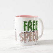 Free Speech Is a Human Right Mug ツートーンマグカップ (正面右)