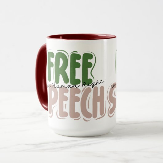 Free Speech Is a Human Right Mug マグカップ (正面左)