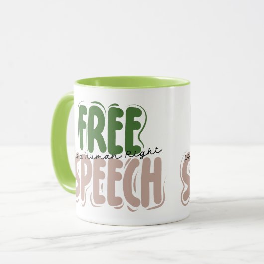 Free Speech Is a Human Right Mug マグカップ (正面左)