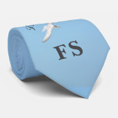 Free Spirit Royal Tern Coastal Sky Blue Necktie ネクタイ (ロール)