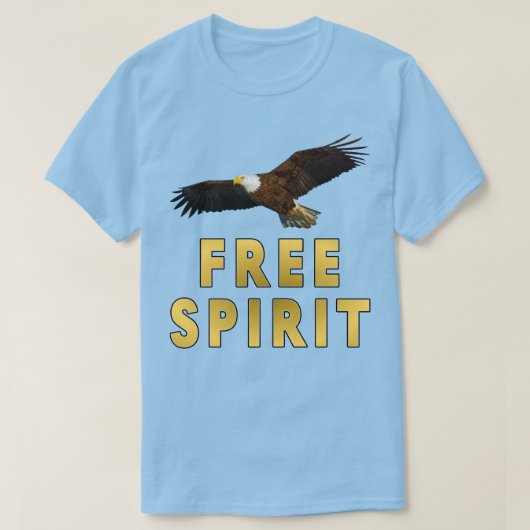 Free Spirit With Bald Eagle Flying Tシャツ (デザイン正面)