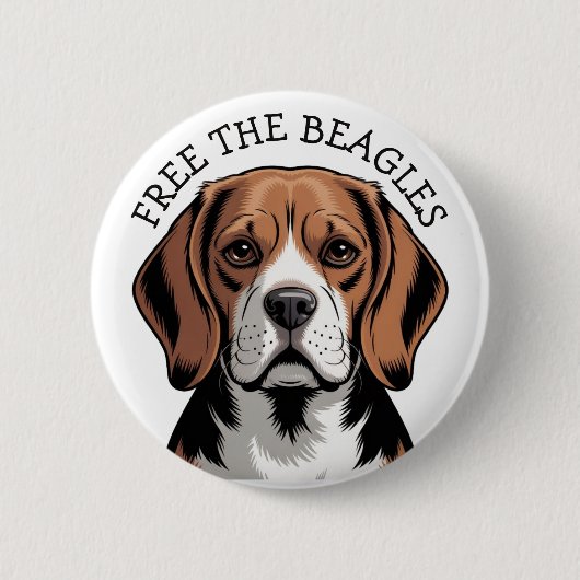 Free the Beagles,  Beagle Face 缶バッジ (正面)
