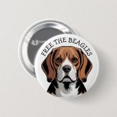 Free the Beagles,  Beagle Face 缶バッジ (正面&裏面)