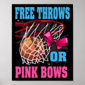 Free Throws Or Pink Bows Gender Reveal Bysketbyll ポスター (正面)