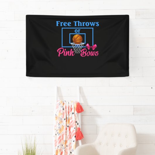 Free Throws or Pink Bows Gender Reveal Designs 横断幕 (インサイチュ)