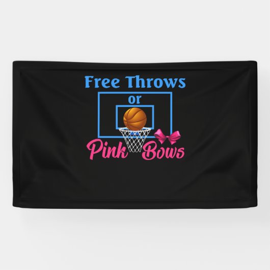 Free Throws or Pink Bows Gender Reveal Designs 横断幕 (横)