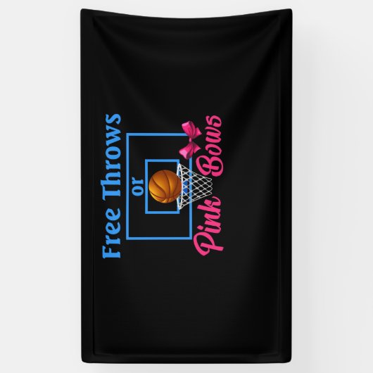 Free Throws or Pink Bows Gender Reveal Designs 横断幕 (縦)