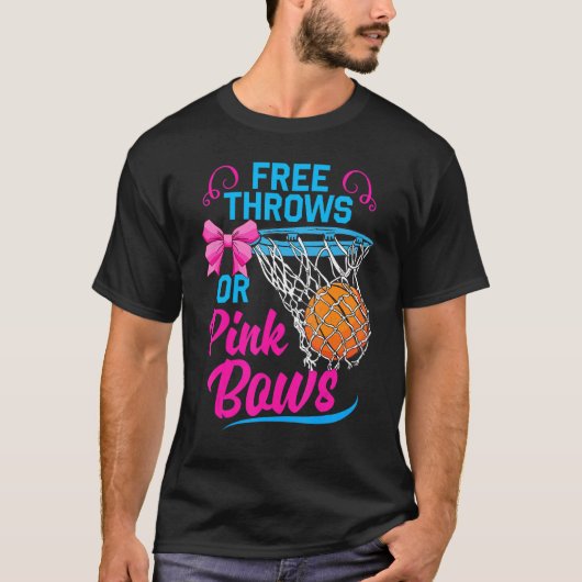 Free Throws or Pink Bows Pregnancy Cute For Girls  Tシャツ (正面)
