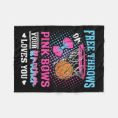 Free Throws Or Pink Bows Your Brother Loves You Ge フリースブランケット (正面(横))