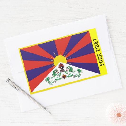 Free Tibet Sticker 長方形シール (封筒)