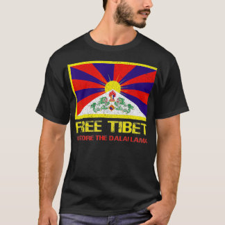 Free Tibet Tibetan Flag Emblem Restore The Dalai L Tシャツ