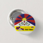Free Tibet & Tibetan Flag, Map Heart /Tibet Button 缶バッジ (正面&裏面)