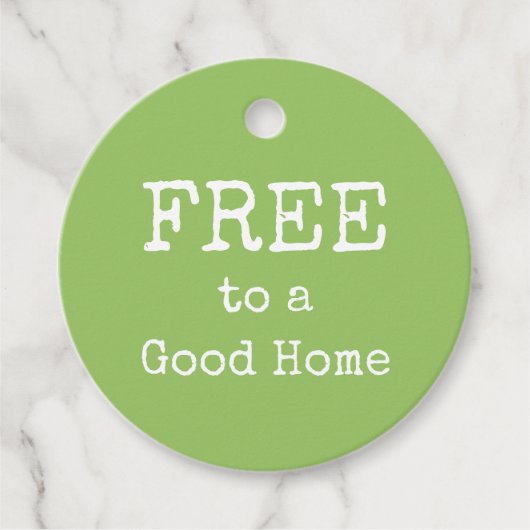 FREE to a Good Home シンプル文字 フェイバータグ (正面)