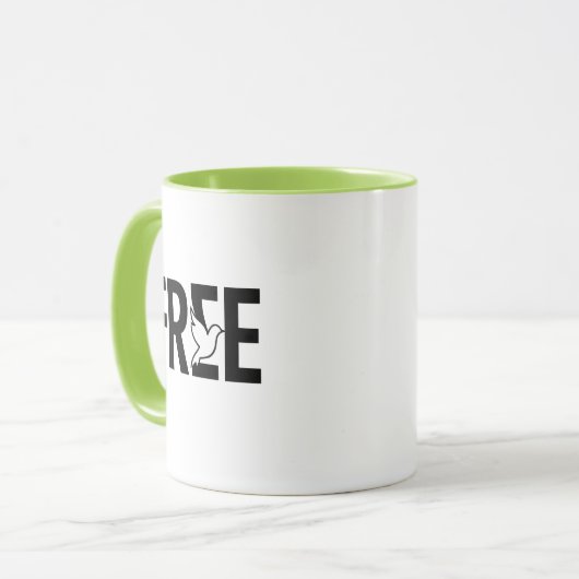 Free Typography Dove Symbol Design マグカップ (正面左)