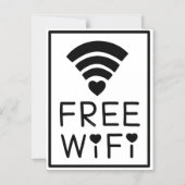 「FREE WIFI」（黒） マグネット招待状 (正面)
