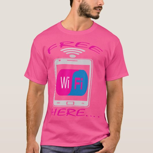 Free Wifi Here Interne Tシャツ (正面)