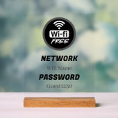 Free WiFi Password Sign | Network Name & Password アクリルサイン (ニュートラル)