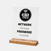 Free WiFi Password Sign | Network Name & Password アクリルサイン (傾斜)