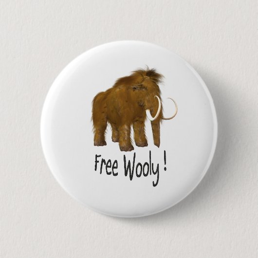 "Free Wooly"ウーリーマンモス 缶バッジ (正面)