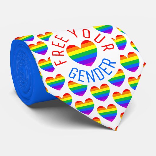 Free your Gender, Rainbow Heart ネクタイ (ロール)