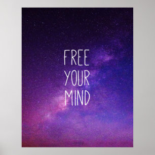 "Free Your Mind"引用文ブルーナイトスカイ ポスター