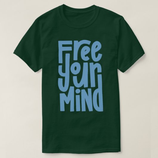 Free Your Mind Blue Tシャツ (デザイン正面)